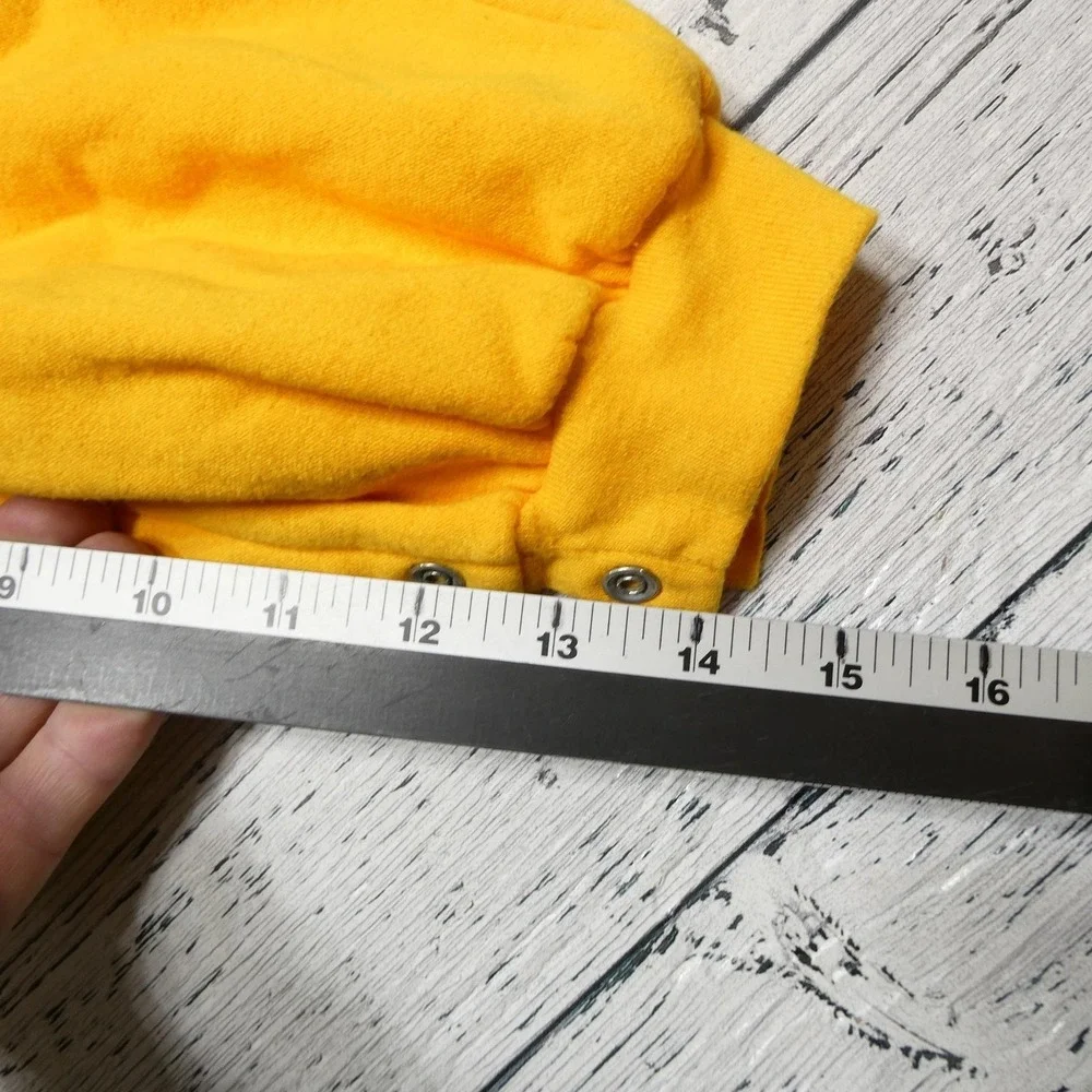 Vintage Winnie‎ The Pooh Pajamas Toddler 4T Yellow Red Hooded Fleece One Piece